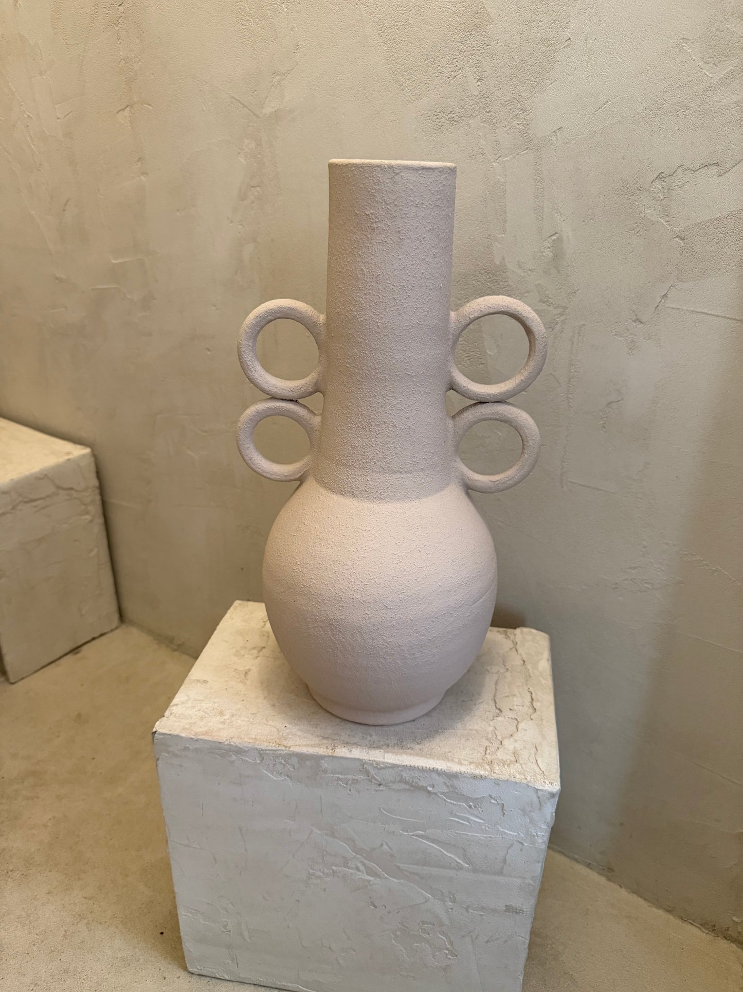 Vase artisanal marocain beige clair - Fait main